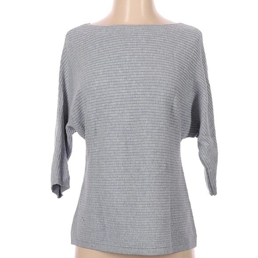 Soma Wknd Gray Ribbed Knit Sweater